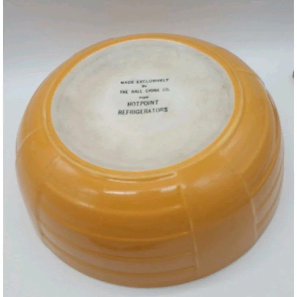 Vintage Hall China For Hotpoint Refrigerator Dish Mustard Yellow 9